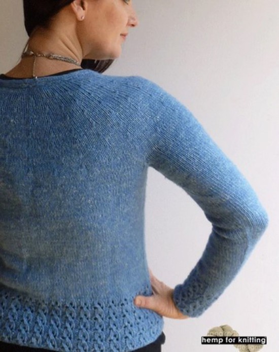 Chic Lace Cardi - Hemp and Wool Knitting Pattern image 3